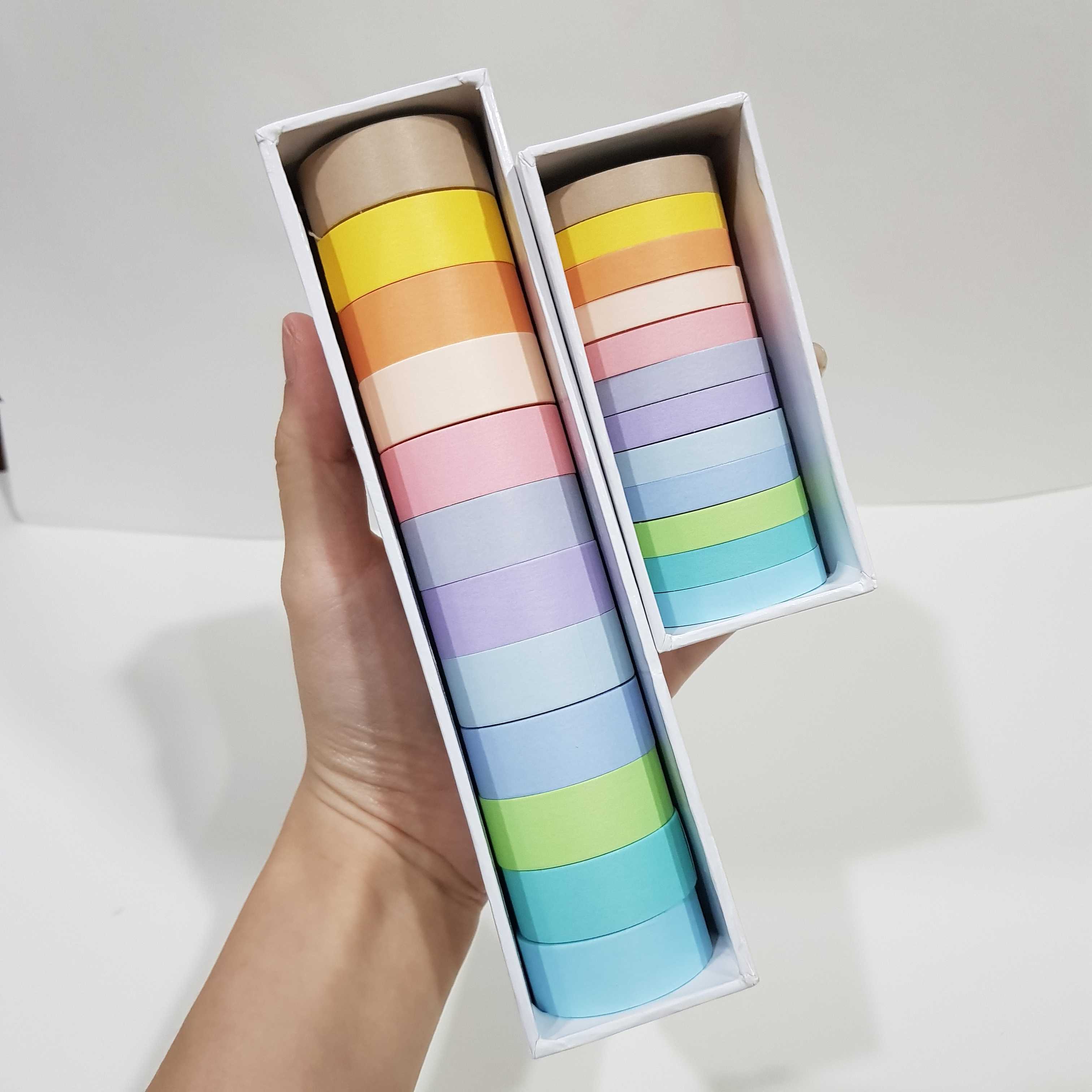 (พร้อมส่ง) macaron tape เทปพาสเทล 12ม้วน