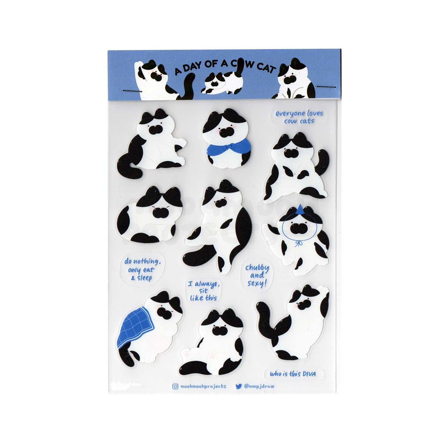 Sticker Sheet - A Day of A Cow Cat