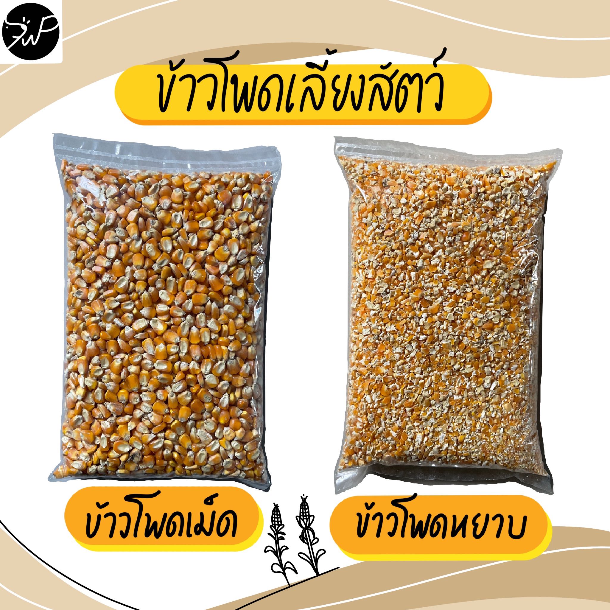 (1กก./5กก.) ข้าวโพดเลี้ยงสัตว์ แบบเม็ด แบบป่นหยาบ โพดเม็ด โพดซีก โพดป่น เลี้ยงไก่ นก เป็ด ห่าน หนู 