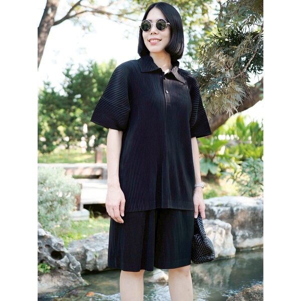 UNISEX 2MUAY รุ่น GJO9017 / GJO8612 เซ็ตพลีท THICK POLO TOP WITH SHORT PANTS PLEATED SET 2สี FREE...