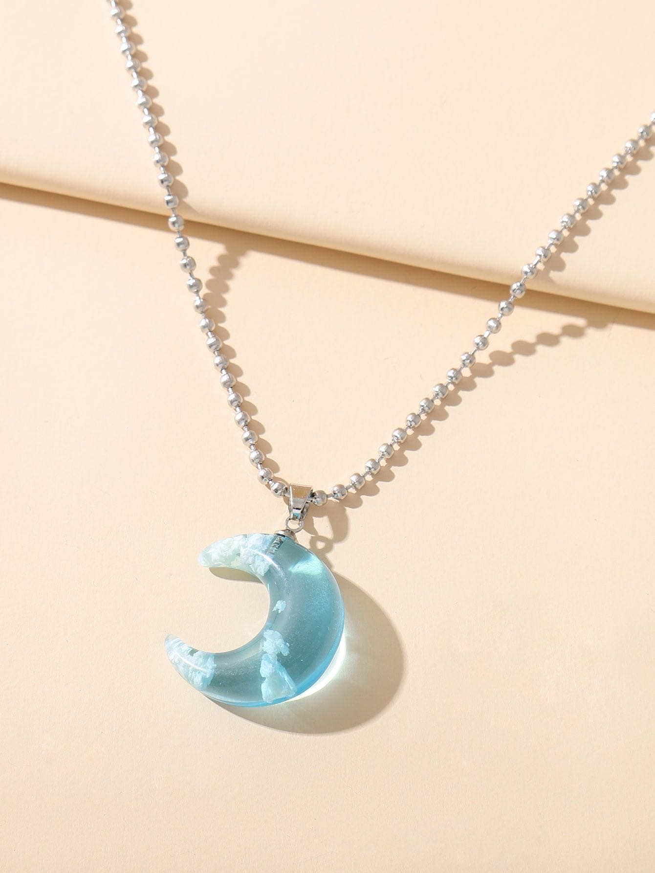 Moon resin necklace 