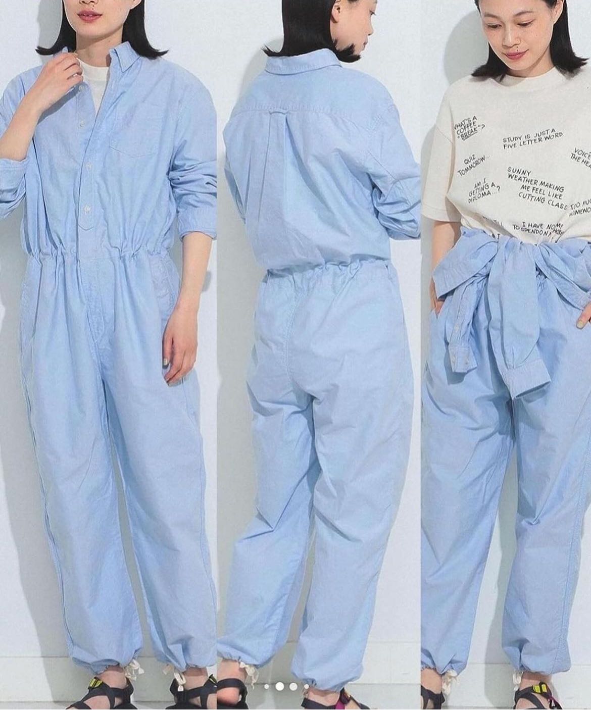 BEAMS BOY Women’s Button Down Oxford, All-in-One  Color: Blue Denim Size: Free Size