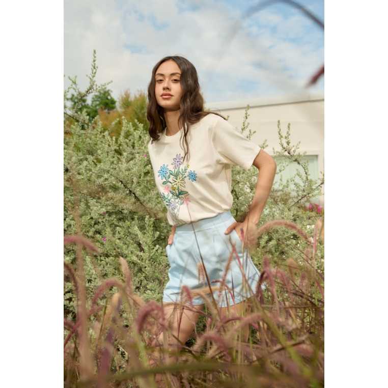 BASIC WOMEN SHORT BABY BLUE PANTS