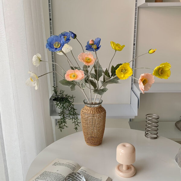 [พร้อมส่ง] Jnihouse : ดอกป๊อปปี้ ดอกไม้ปลอม Poppy Flower (Short leaf hairs)