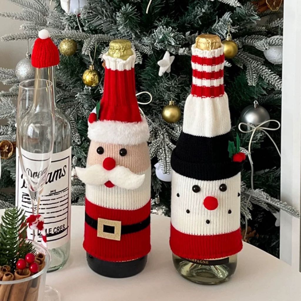 ผ้าคลุมขวดไวน์ 𝑪𝒉𝒓𝒊𝒔𝒕𝒎𝒂𝒔 🎄🍷 Twinnies Decor