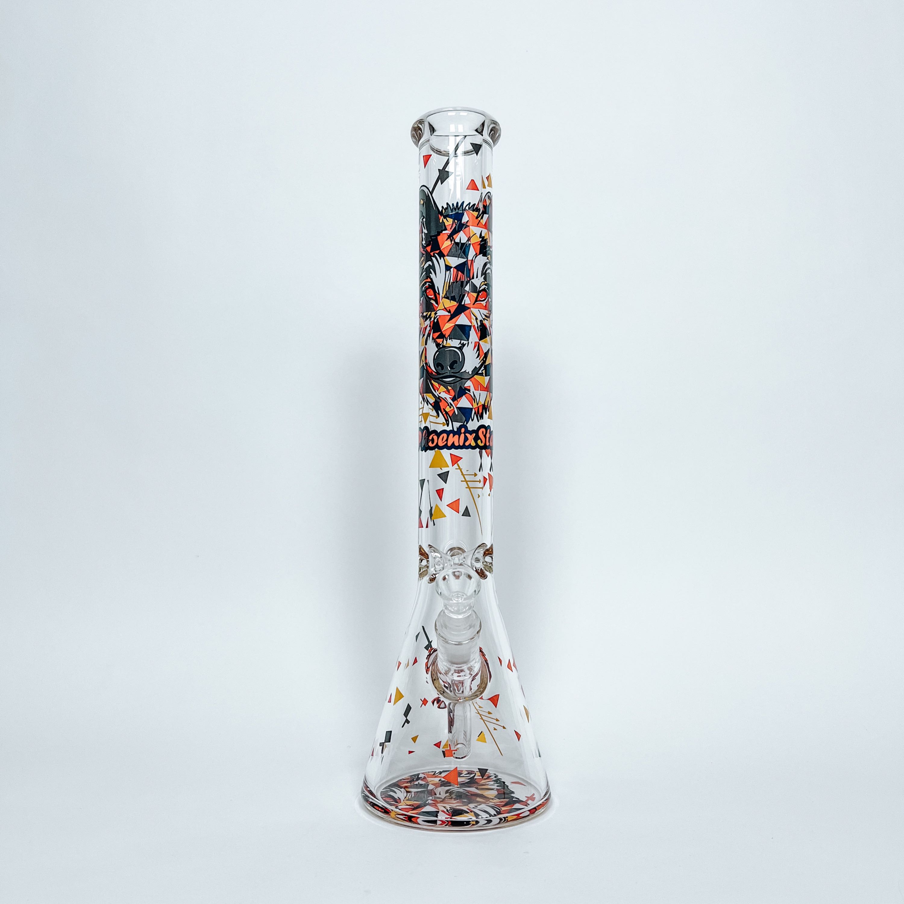 PHX Colorful Wolf Decals Cartoon Design Beaker Bong | 45 cm