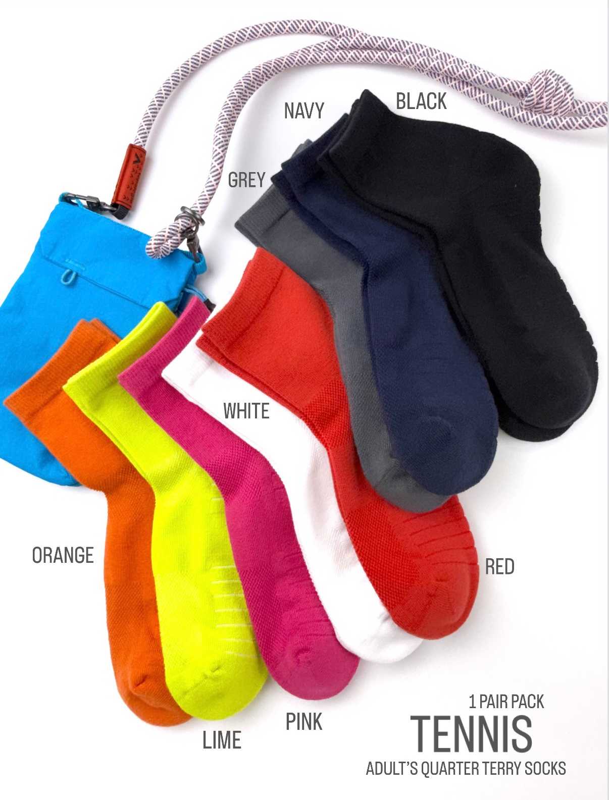 สินค้าใหม่ ถุงเท้ากีฬาขนหนูผู้ใหญ่รุ่น Tennis - 1 pair pack