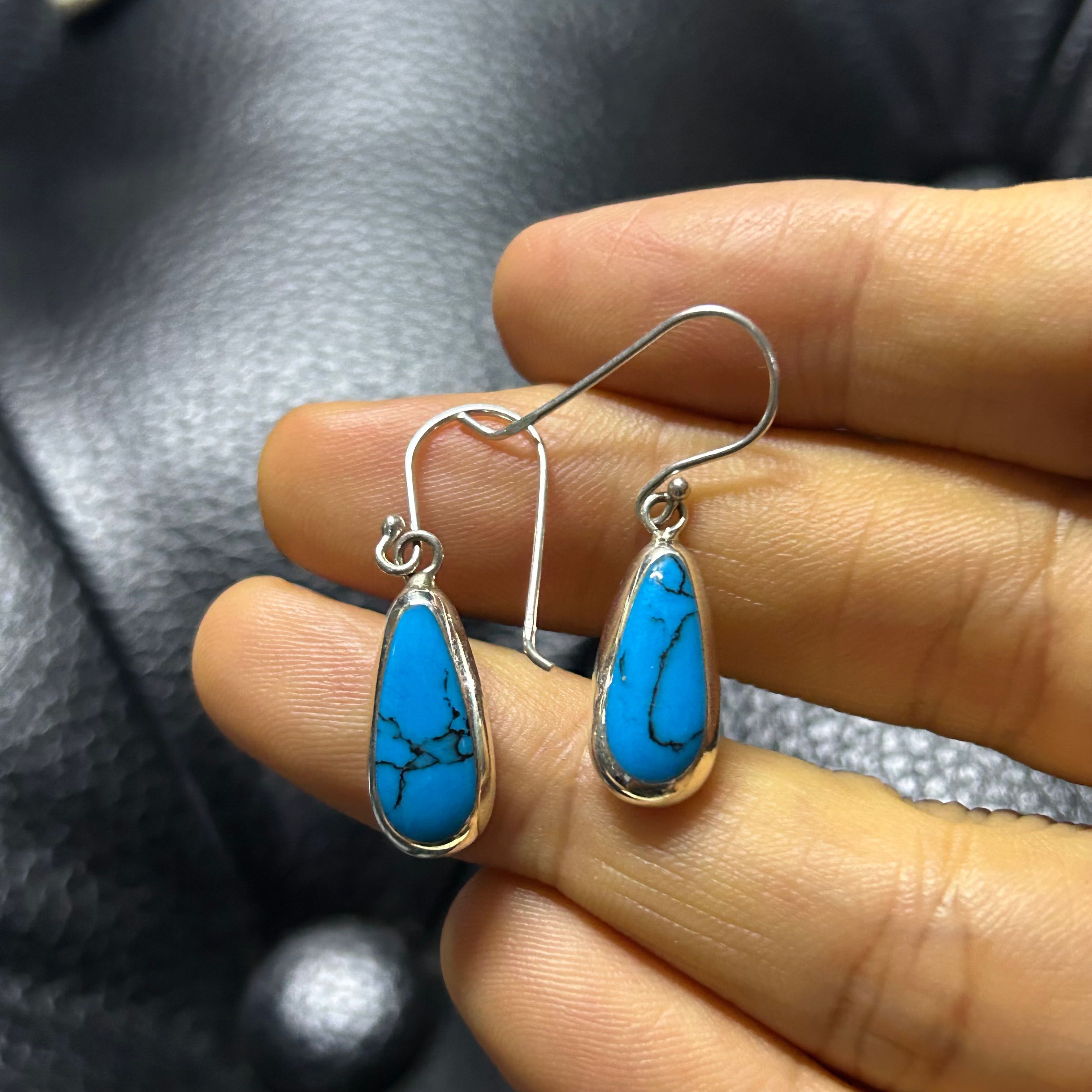 ต่างหู เงินแท้925 Turquoiseสลับมุก 