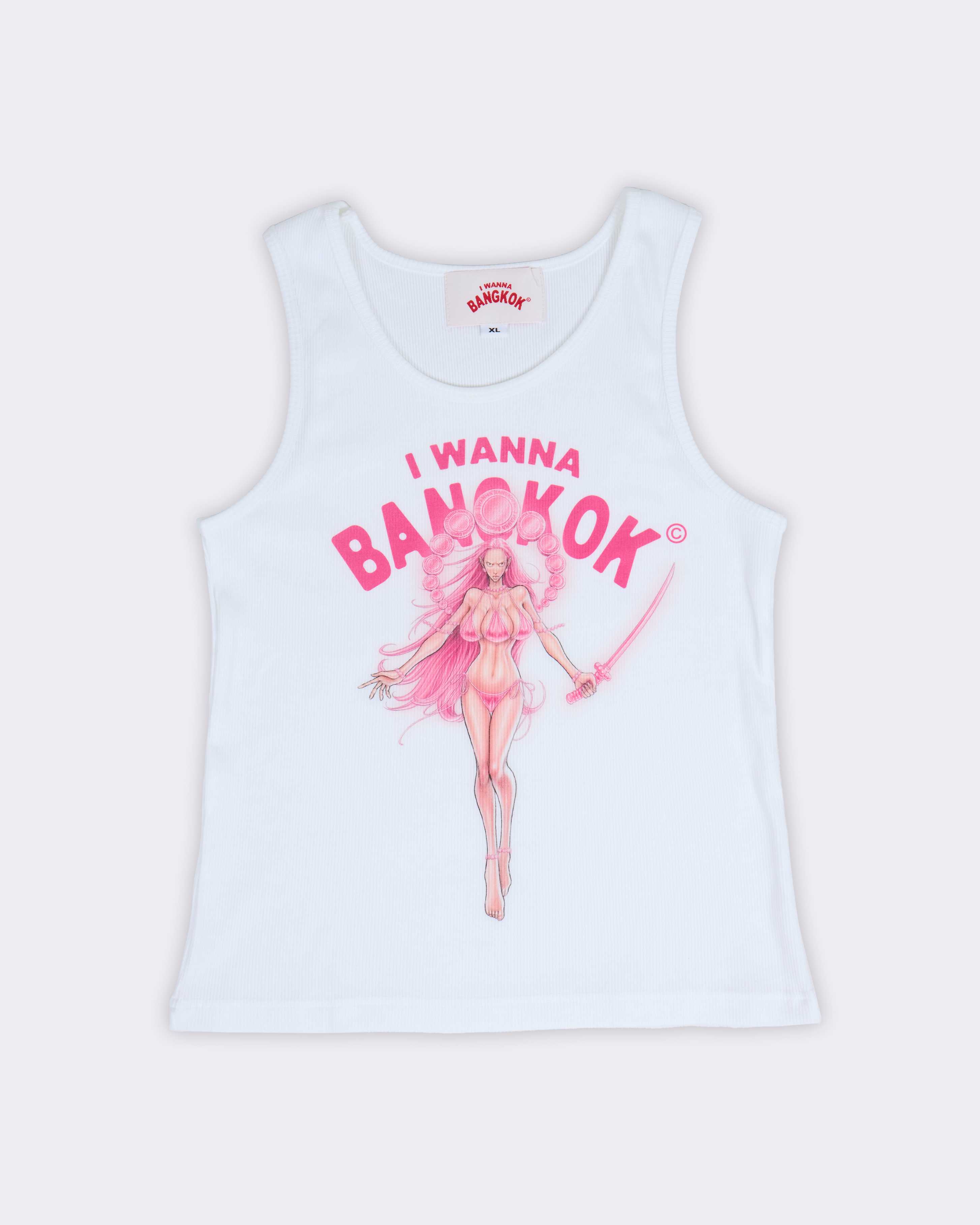 White Alien Goddess Tank Top