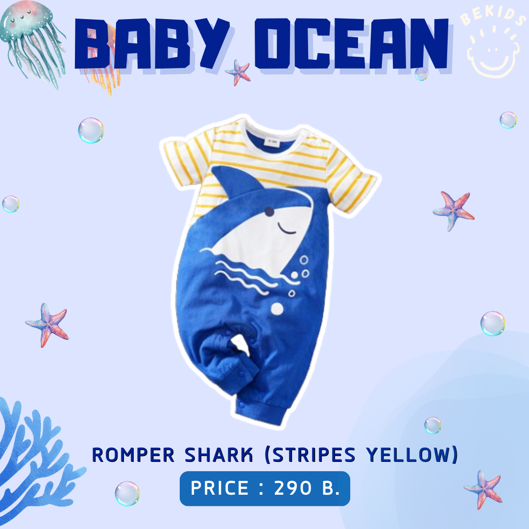 Romper Shark (Striped Yellow)