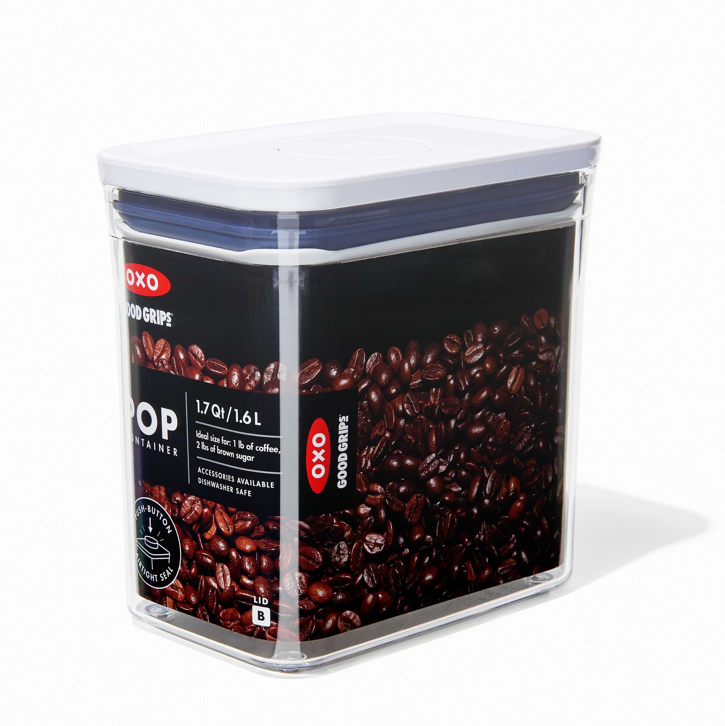 กล่องถนอมอาหาร สี่เหลี่ยมผืนผ้า ขนาดใหญ่ 1.6 ลิตร l OXO POP Container Rectangle Short 1.6 L