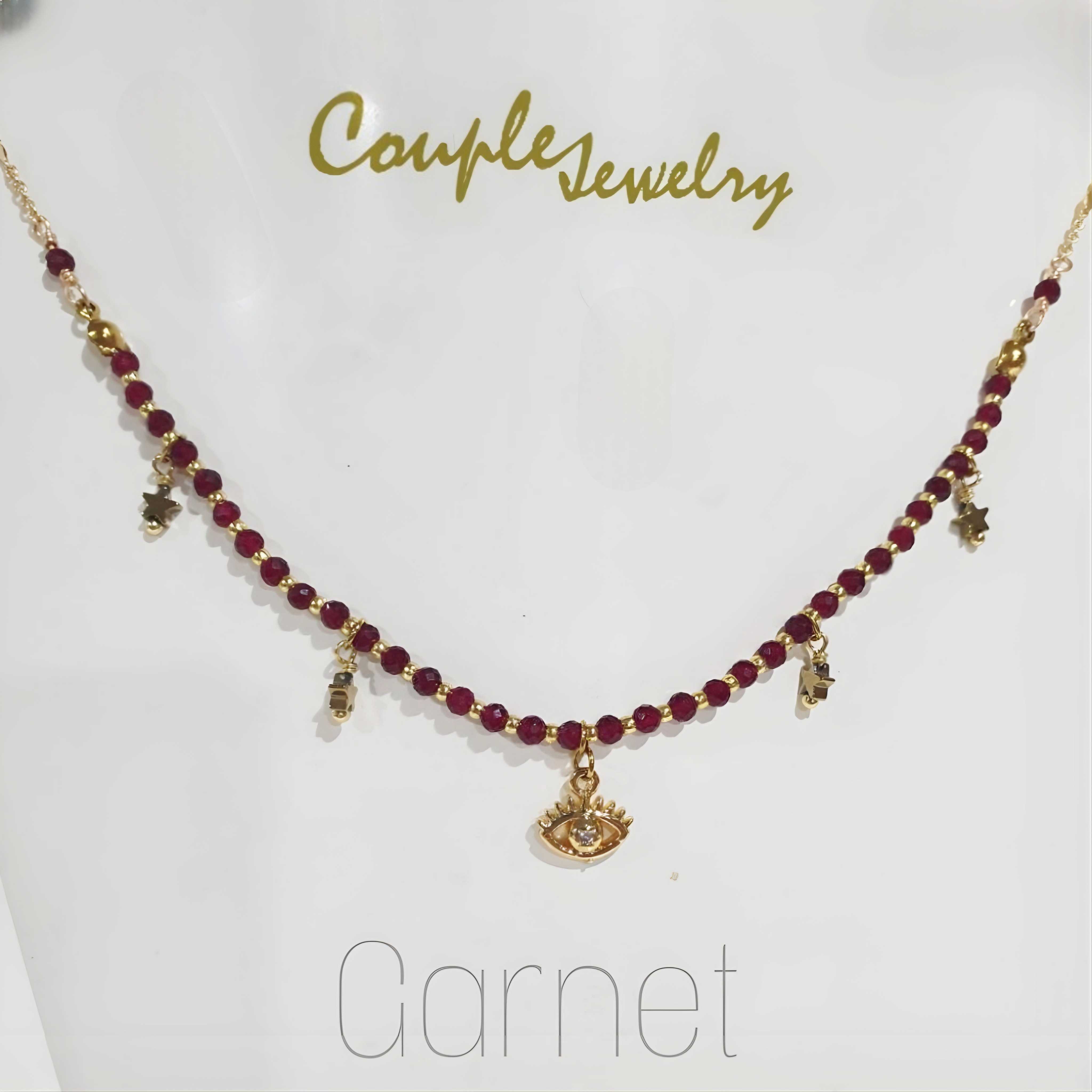 COUPLE-JEWELRY.: Star​ lines​(Garnet)​