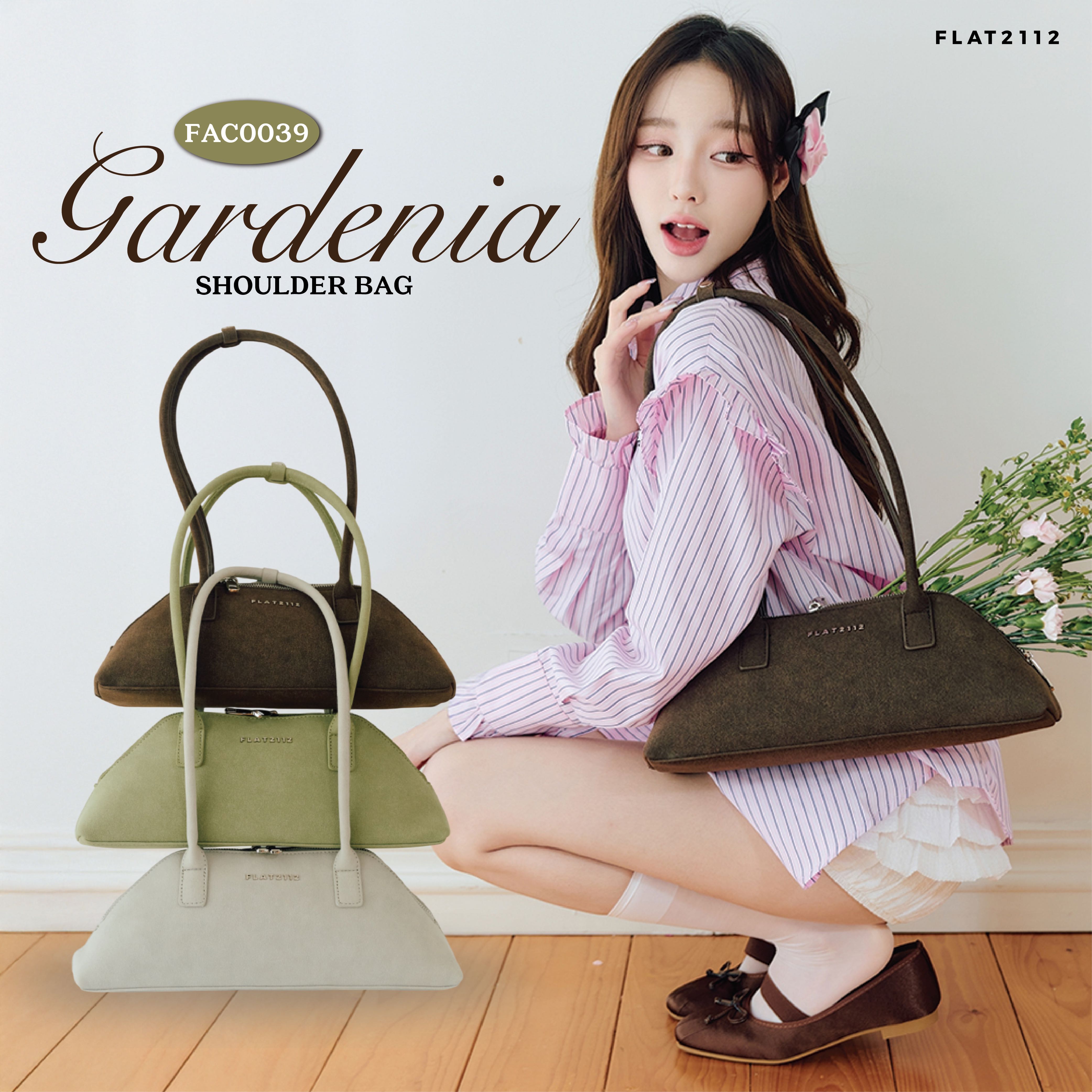 FLAT2112 FAC0039 : GARDENIA SHOULDER BAG กระเป๋าหนัง แฟชั่นผู้หญิง