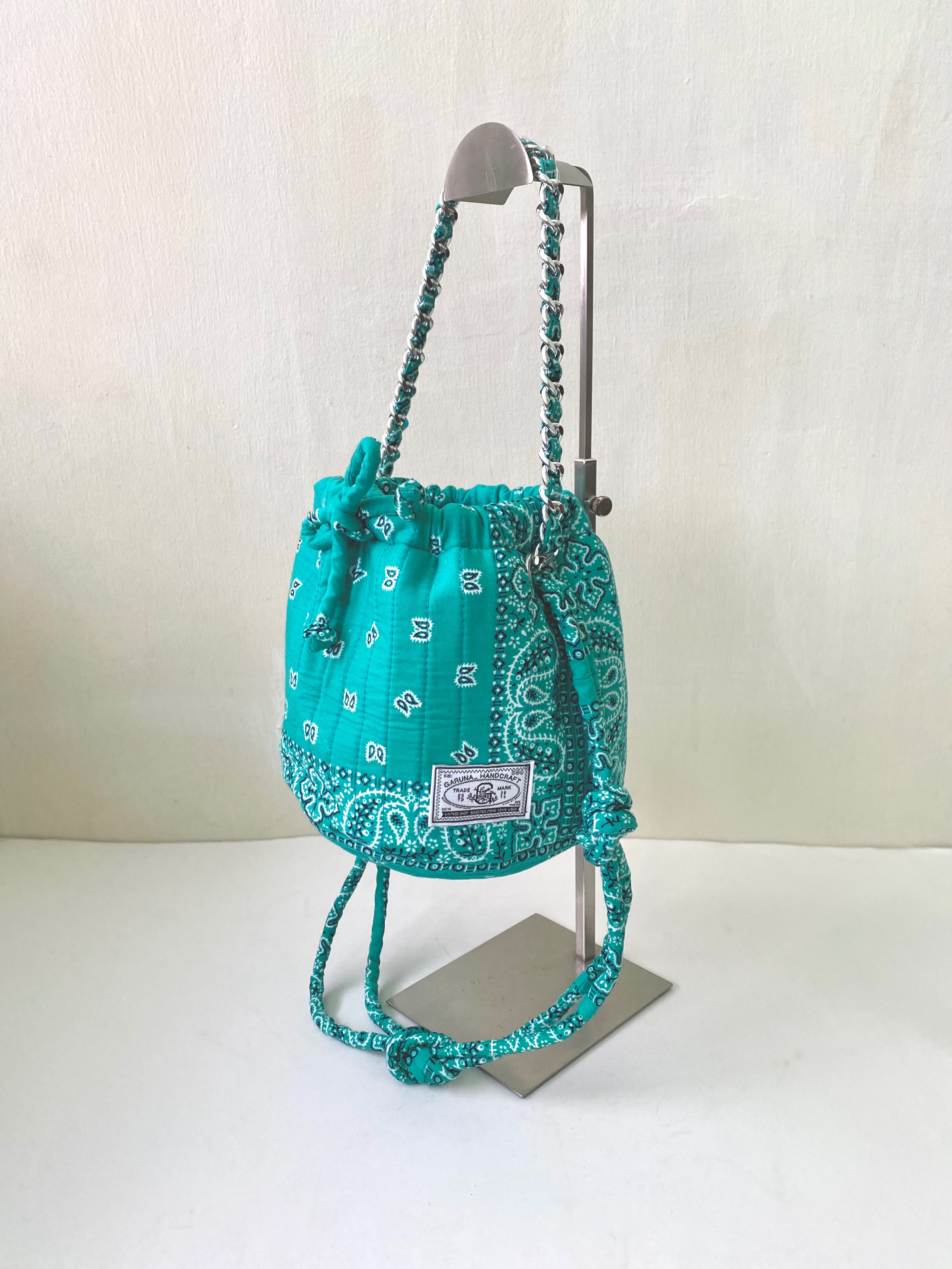 Mini Aqua Green dumpling bandana bag No 2