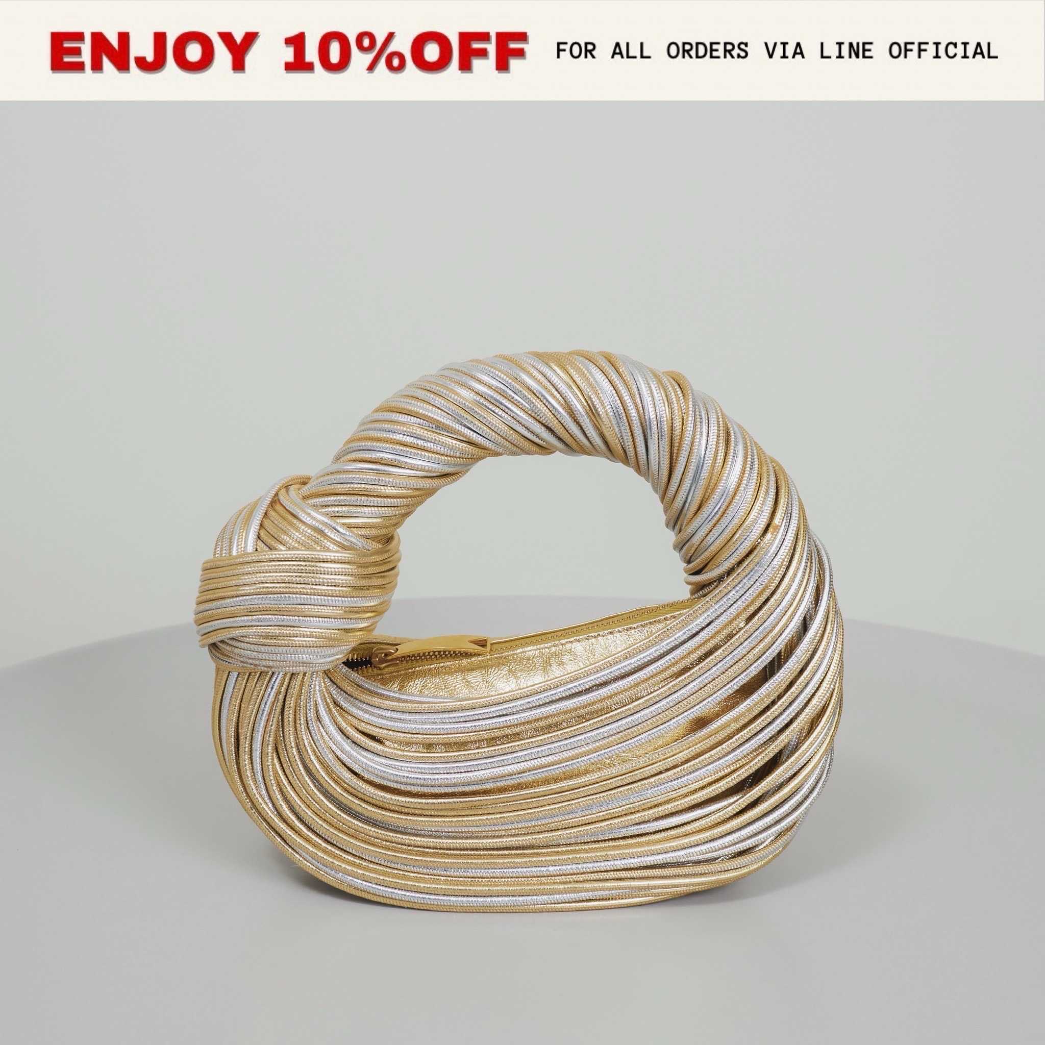 (C)📍LIKE NEW📍BOTTEGA VENETA Mini Jodie สี Gold/Silver GHW | Bag