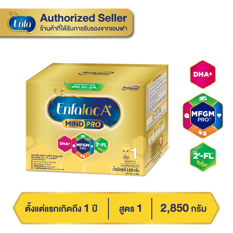 นมเอนฟาแล็ค เอพลัส นมสูตร 1 นมผงเด็ก ขนาด 2850 กรัม Enfalac A+ 1 นม เอนฟา แล็ค นมผง Enfa lac