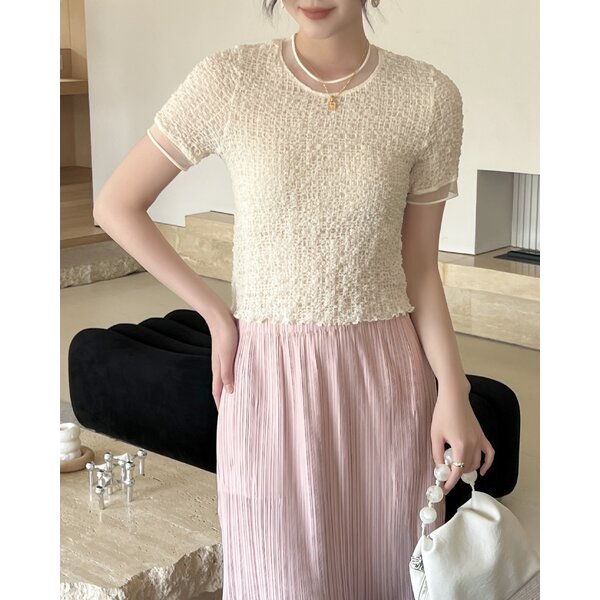 2MUAY รุ่น GJO1448 เสื้อพลีทคุณภาพ SMOCK PLEATED TOP 6 สี FREE SIZE