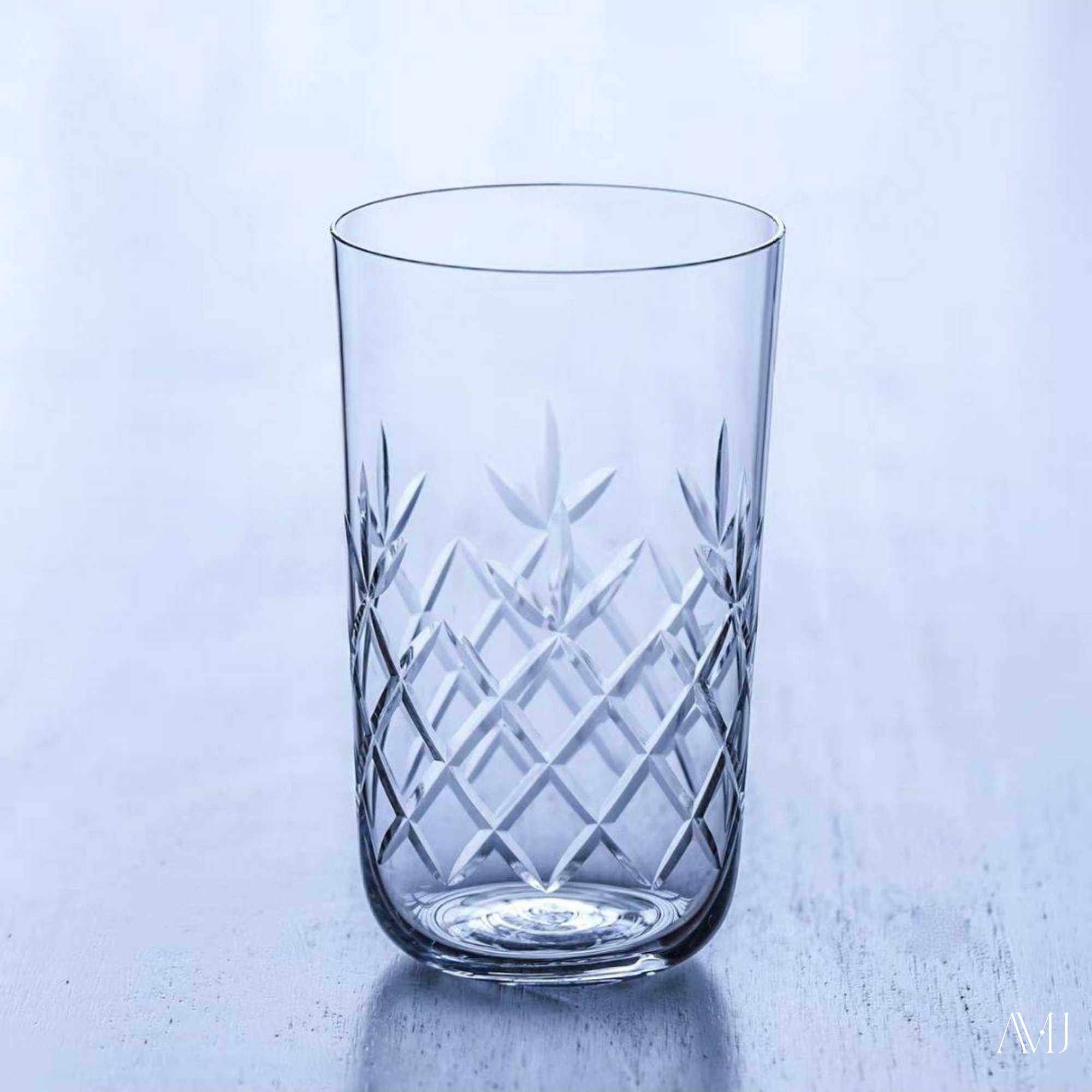 CRISON | แก้วน้ำทรงสูง แก้วไฮบอล คริสตัลพรีเมียม ลายตาข่าย | PREMIUM COLLECTION  (PLD302-1)