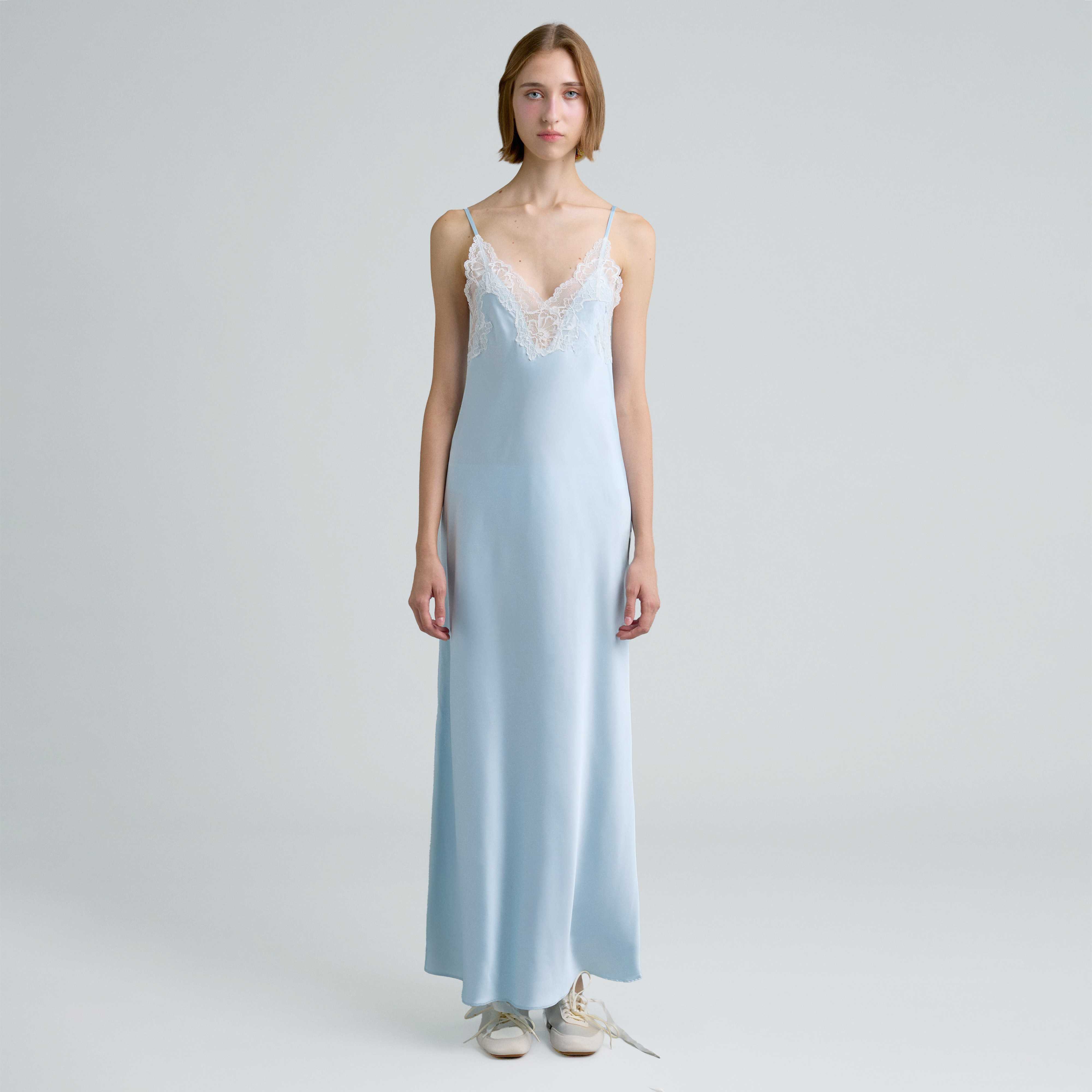 C BELLA SATIN MAXI DRESS (BLUE)