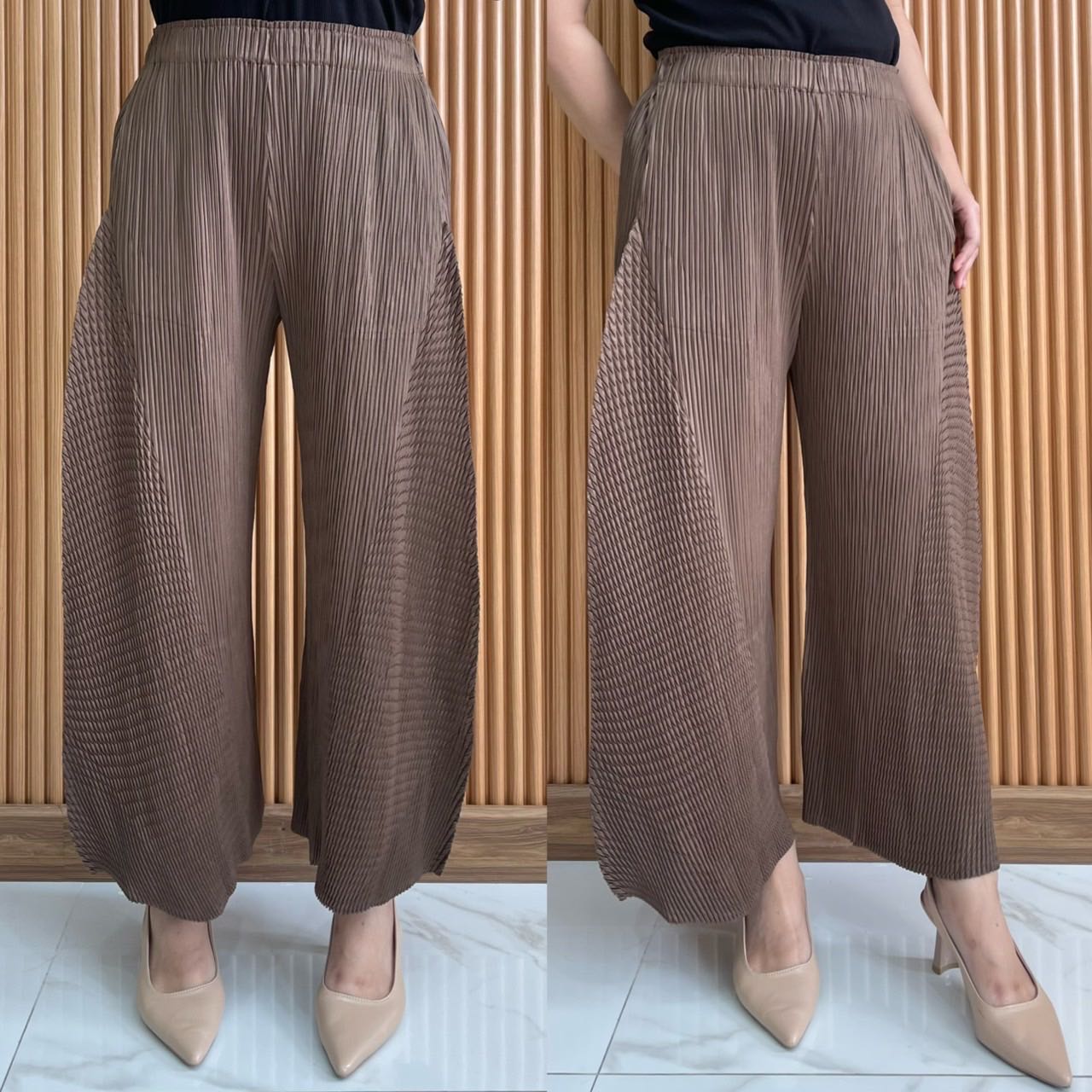 PleatByNisa A835 กางเกงอัดพลีทผ้าพรีเมียม เนื้อผ้าคุณภาพ Polyester100%