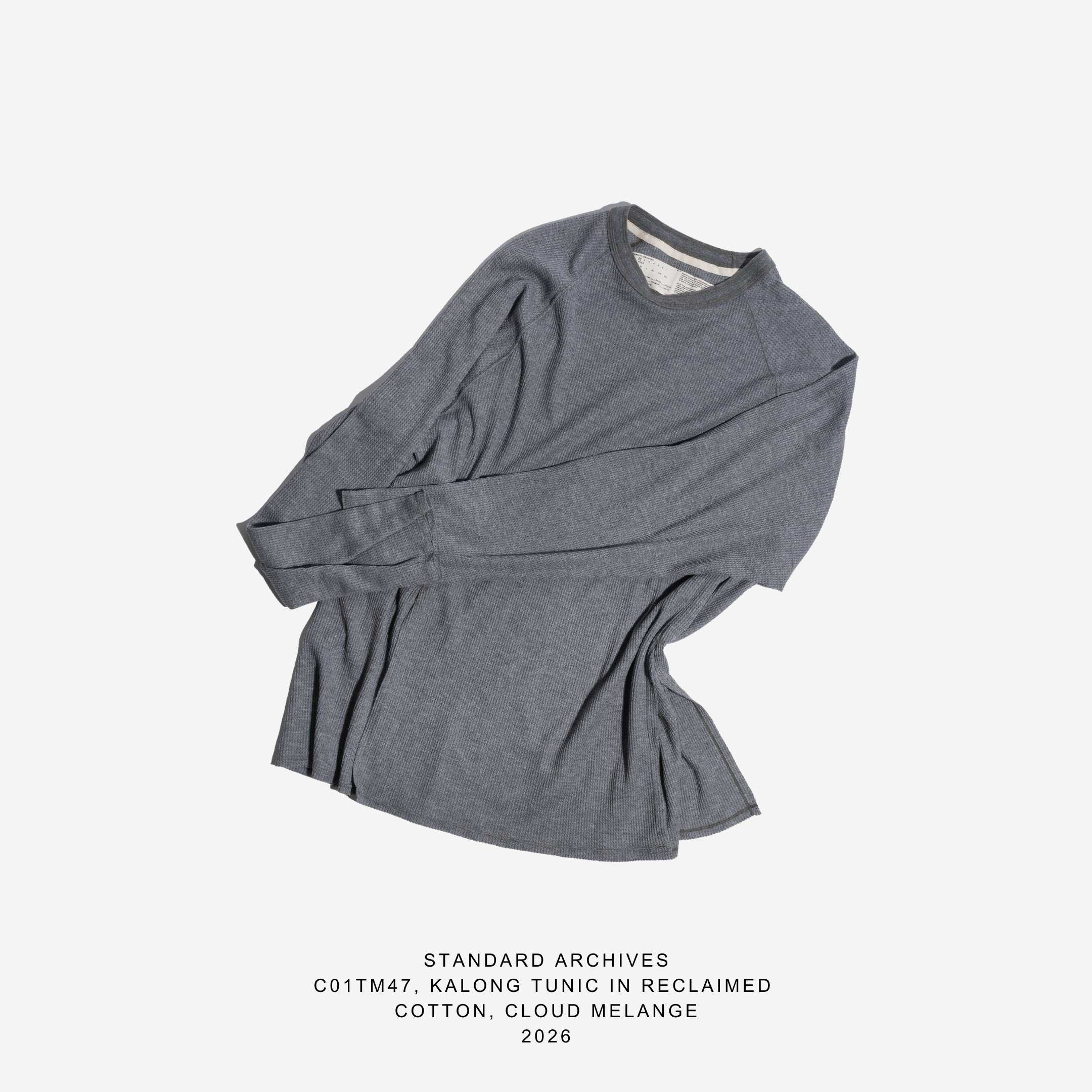 C01TM47,KALONG TUNIC IN RECLAIMED COTTON,CLOUD MELANGE
