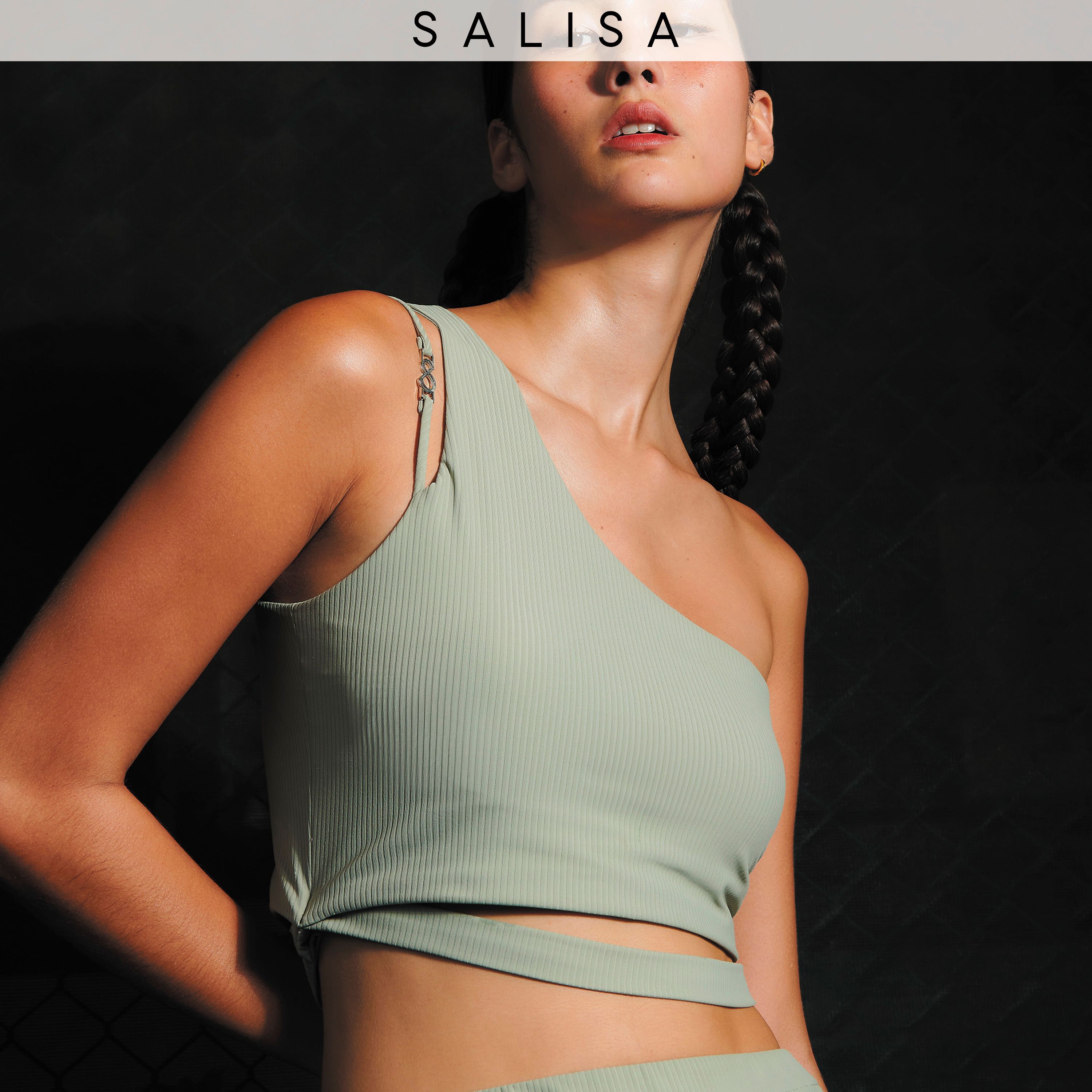 One-Shoulder BRALETTE Sage (Removable Padding)