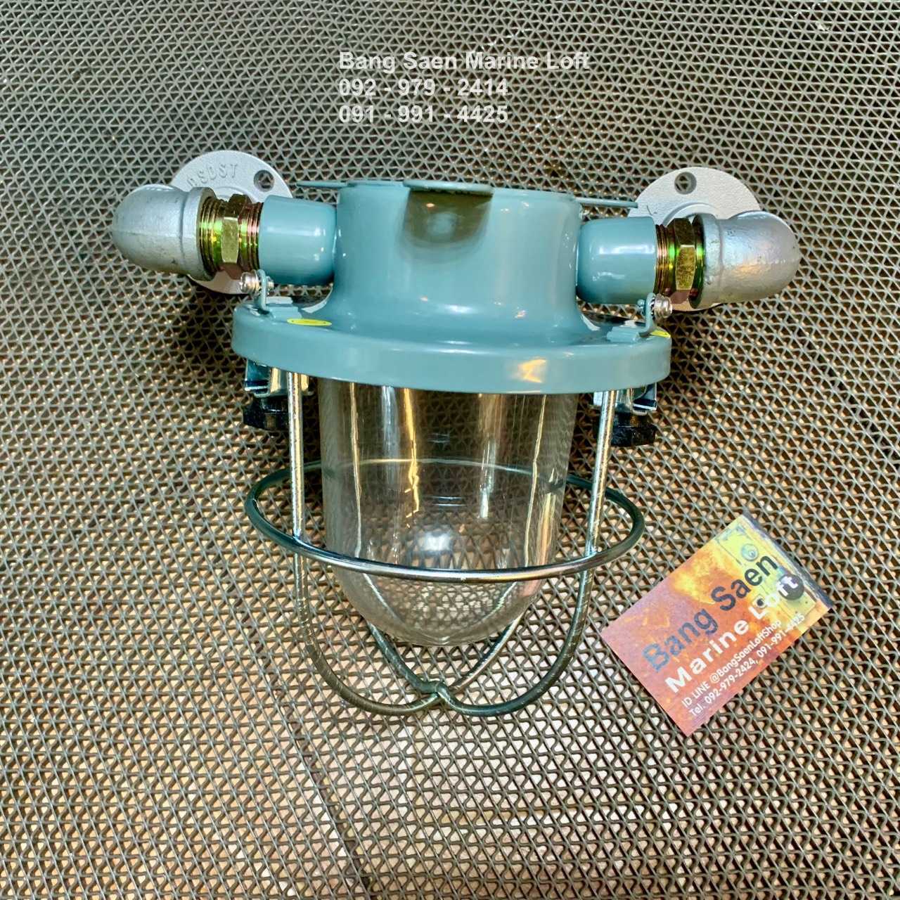 โคมไฟสไตล์เรือ สำหรับร้านอาหาร คาเฟ่ ริมทะเล ติดผนัง  ขาท่อเหล็กคู่