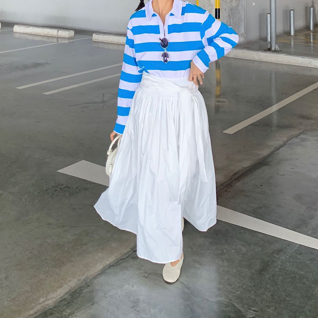 Tie waist blanc skirt