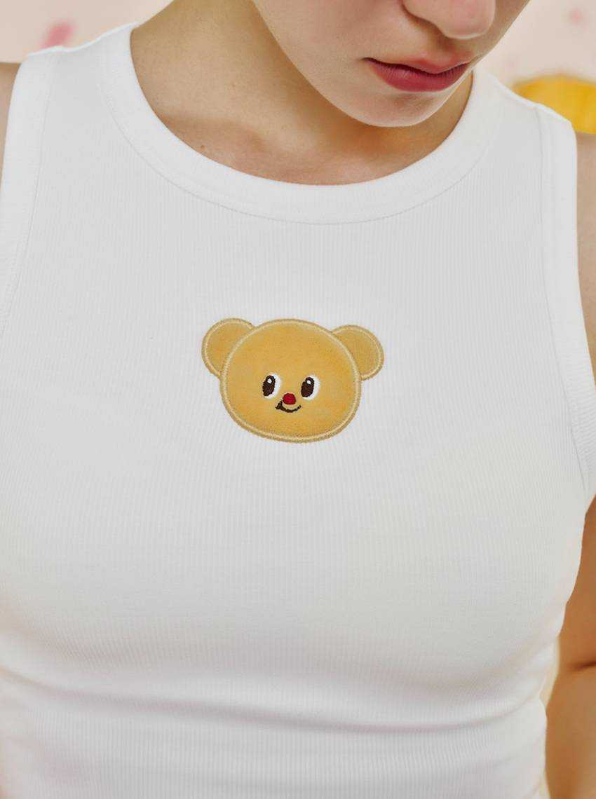 Butterbear x Sabina เสื้อเสริมบราในตัว รหัส SOL24056WH - สีขาว