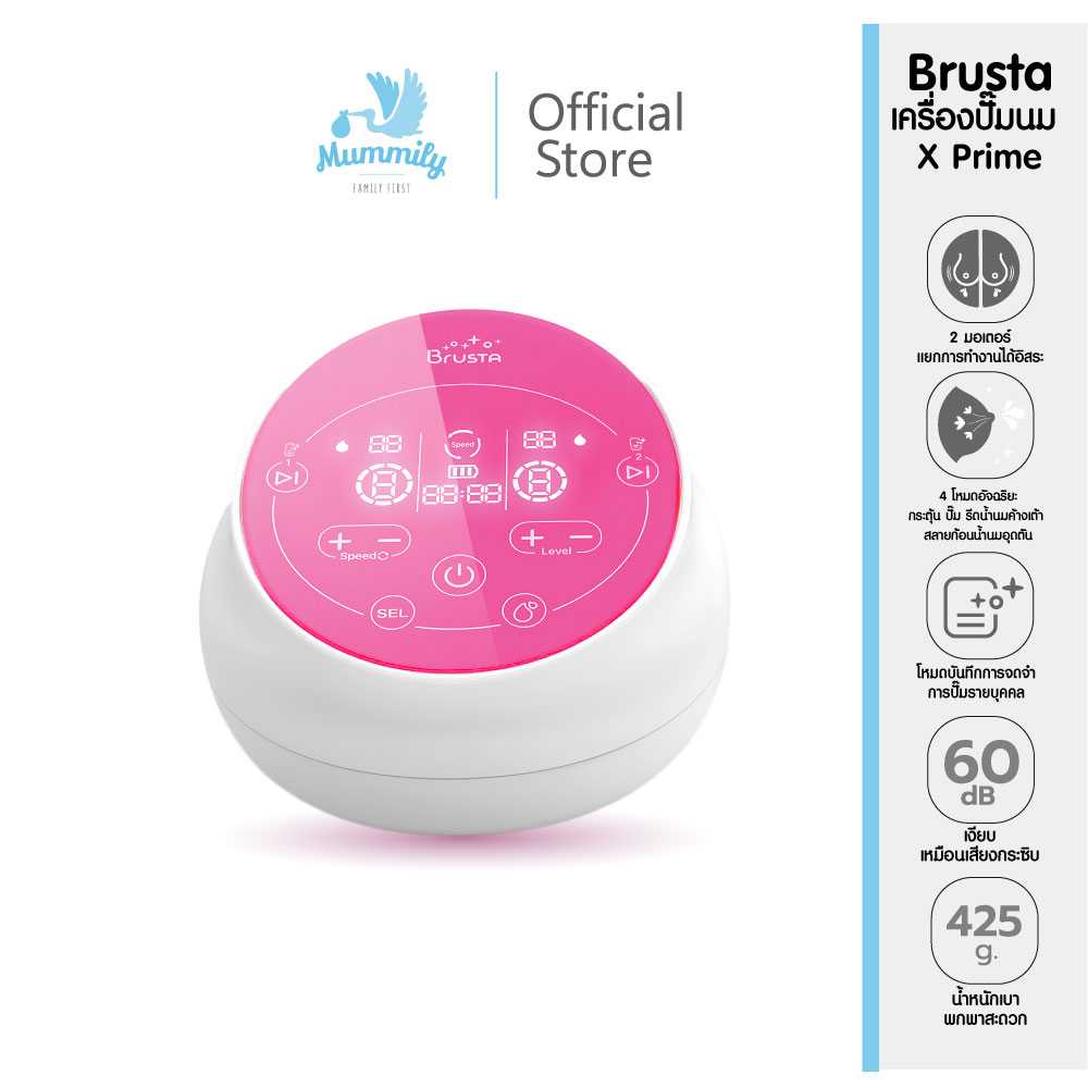 [ในเซตเป็นขวดนม Avent] Brusta เครื่องปั๊มนม Miracle X Prime อัจฉริยะ2มอเตอร์ พร้อมกรวยปั๊มนม
