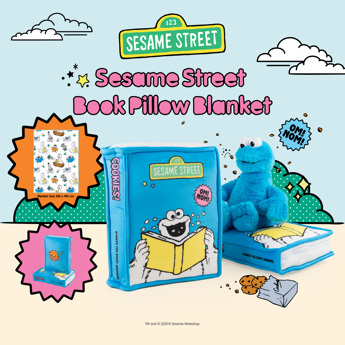 Sesame Street Book Pillow-Blanket  - หมอนผ้าห่ม