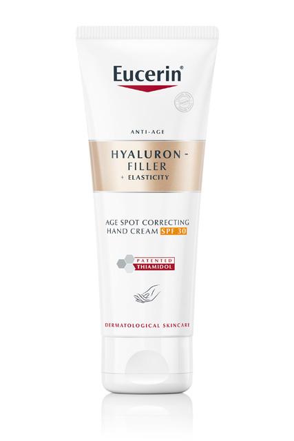 ใหม่ Eucerin HYALURON-FILLER + ELASTICITY AGE SPOT CORRECTING HAND CREAM SPF 30 75ml.