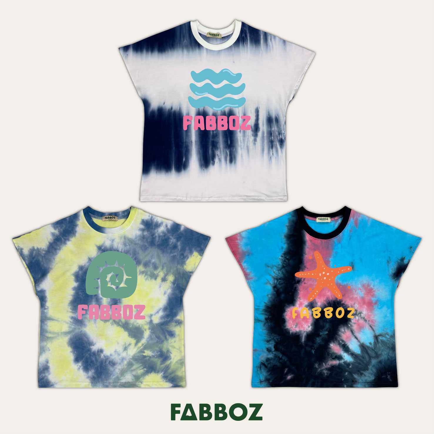 FABBOZ Tie Flow เสื้อมัดย้อม แบบมีสกรีน
