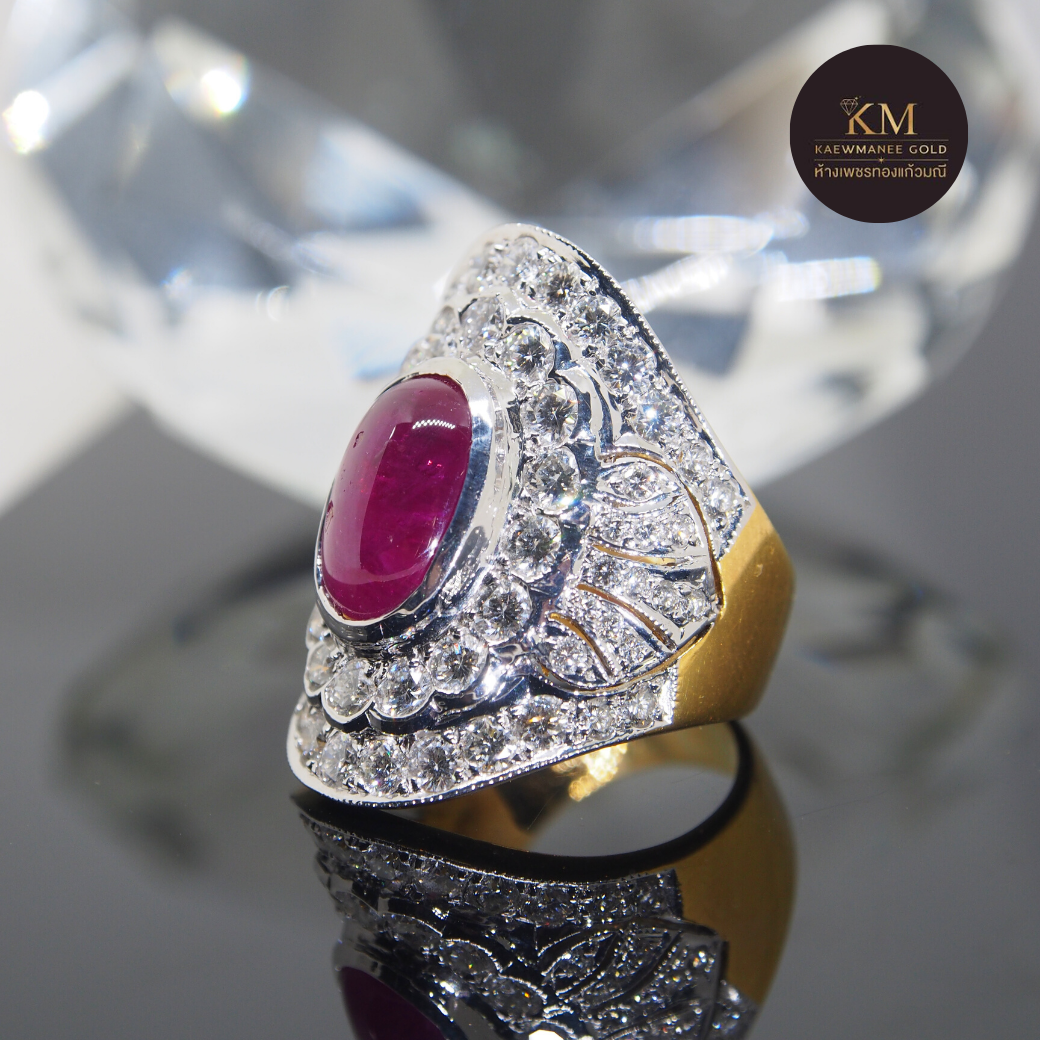 แหวนเพชร ABSOLUTE Ruby Pave Round Dimond RING (90% Gold)