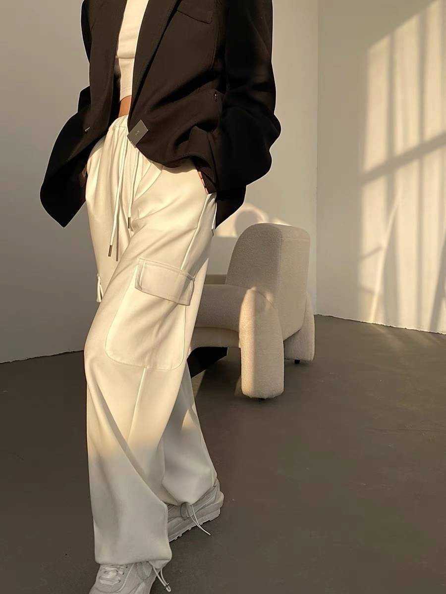 ( SALE ) KOREA JOGGER PANTS / สีขาว