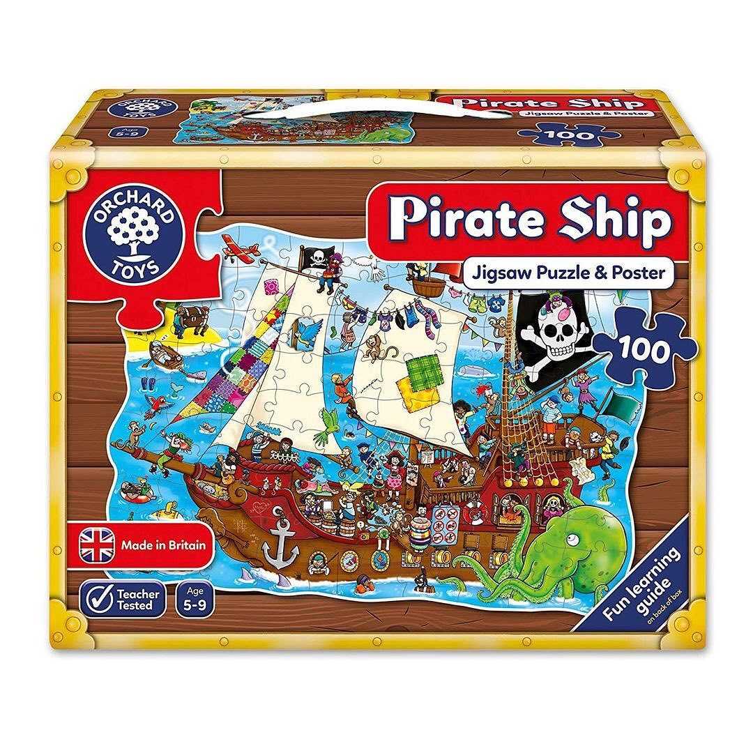 ORCHARD TOYS, Pirate Ship จิ๊กซอว์เรือโจรสลัด สีสันสดใส สำหรับ 5-9 ปี ลิขสิทธิ์แท้ นำเข้าจากอังกฤษ
