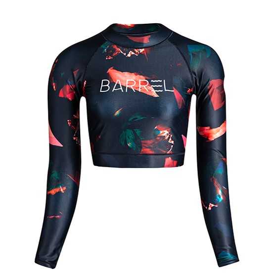 BARREL WOMEN BASIC CROP RASHGUARD - ORE ชุดว่ายน้ำ ชุดว่ายน้ำแขนยาว ชุดว่ายน้ำผู้หญิง (WATER)