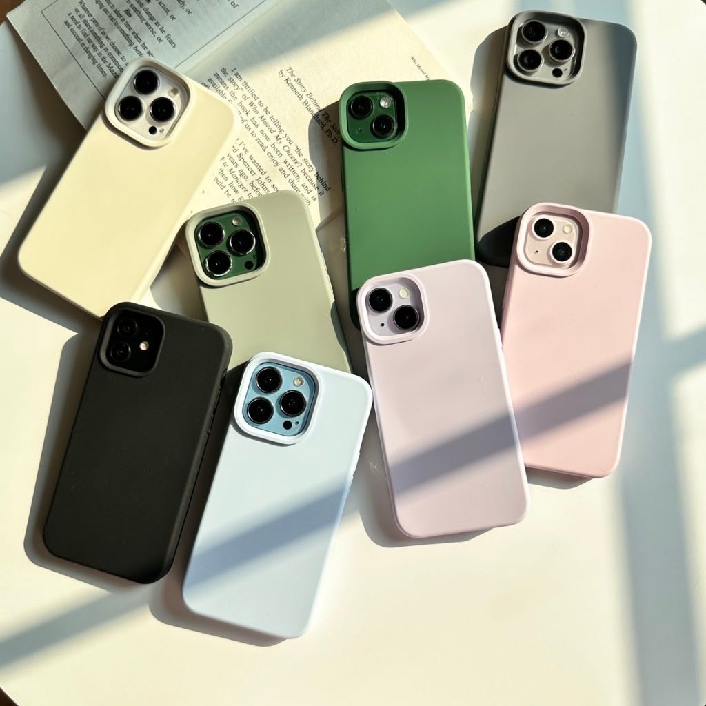 สอบถามก่อนกดสั่ง เคสสีพื้น ซิลิโคน เคสชาร์จแบต silicone พาสเทล ขอบนิ่มหลังแข็ง เคสไอโฟน เคสiphone