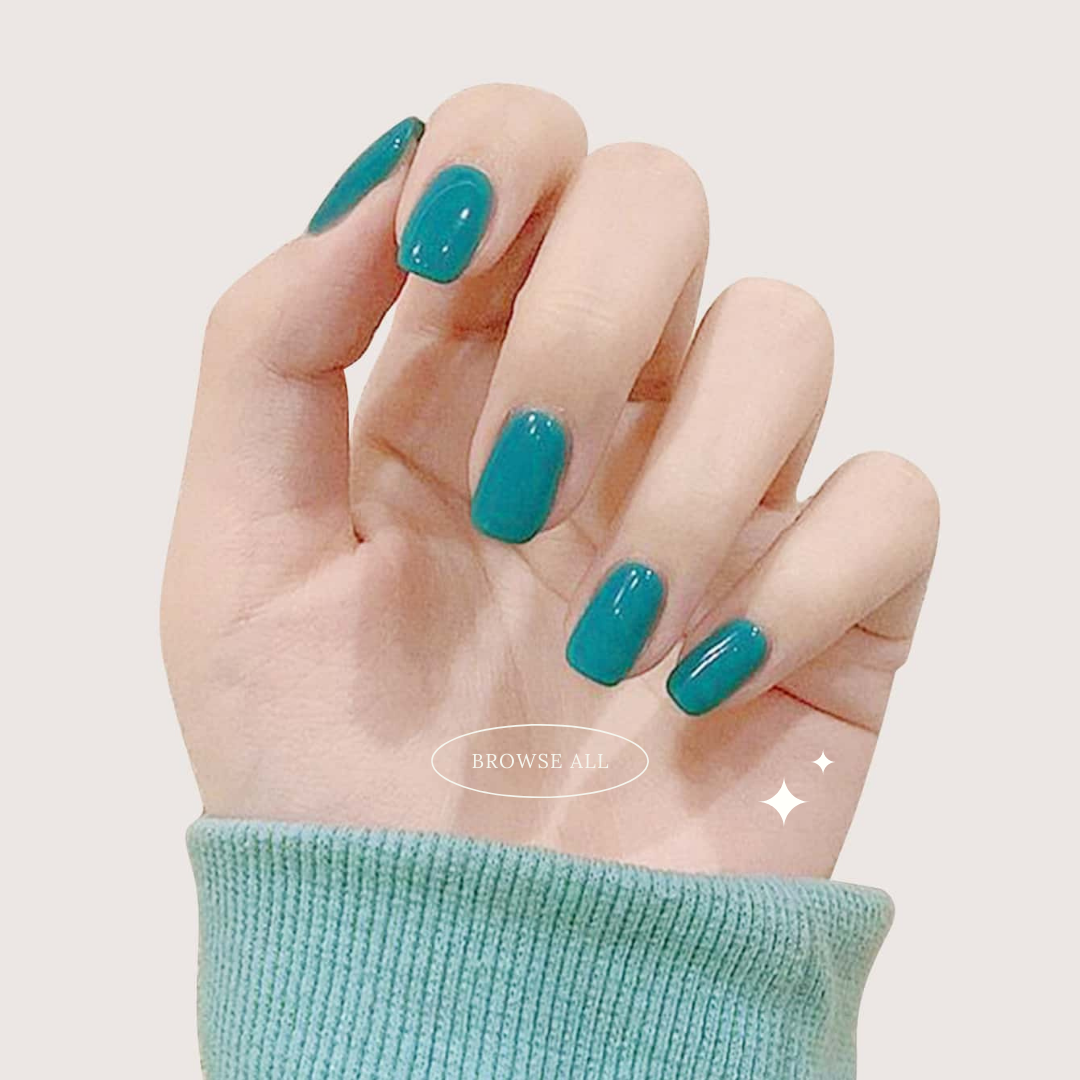 Simple Blue Acrylic Nails #4