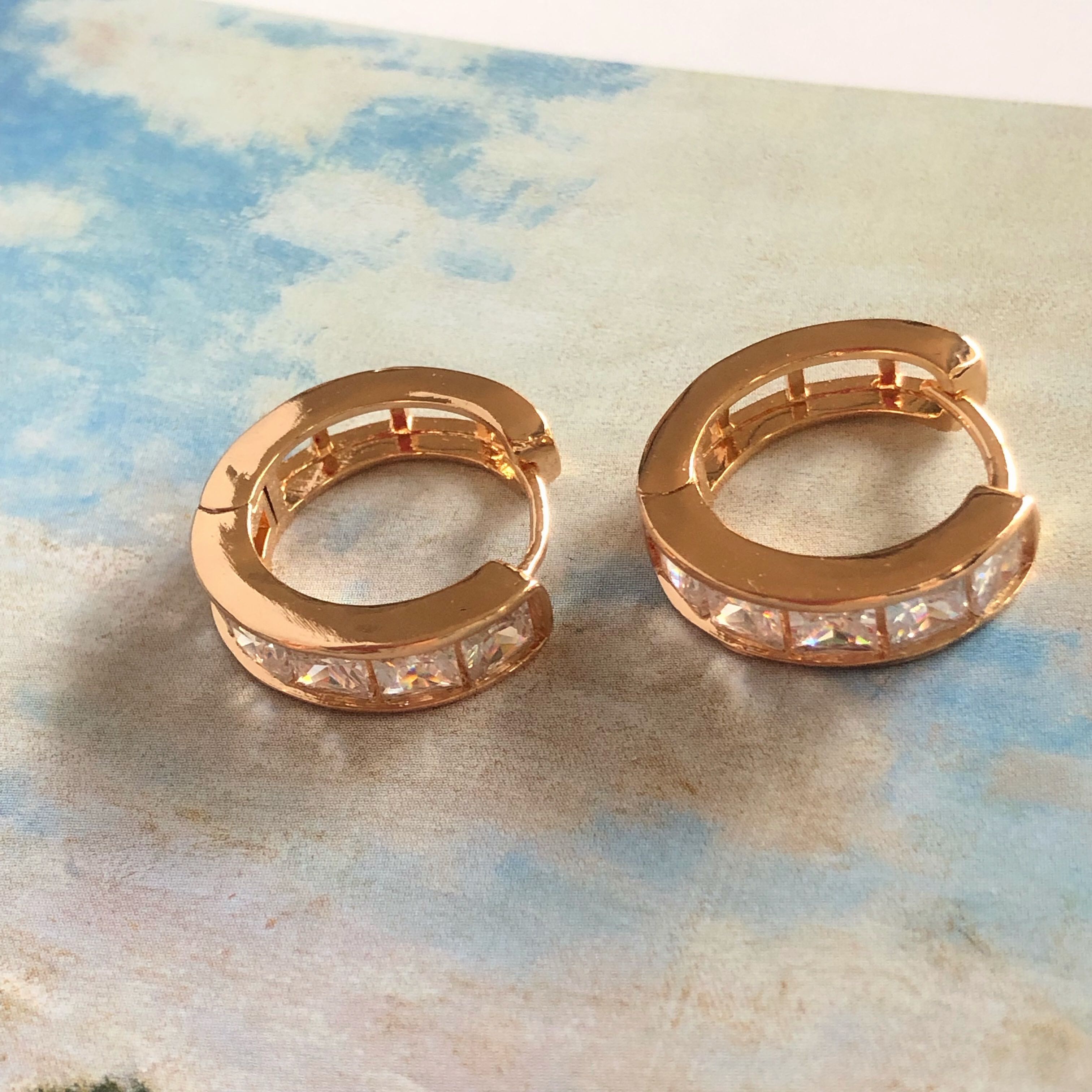 Rose-gold Chunk Hoops