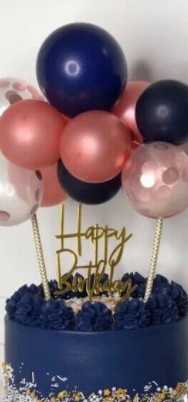 ลูกโป่งวันเกิดปักเค้ก • Birthday Balloon (Pink + Navy)