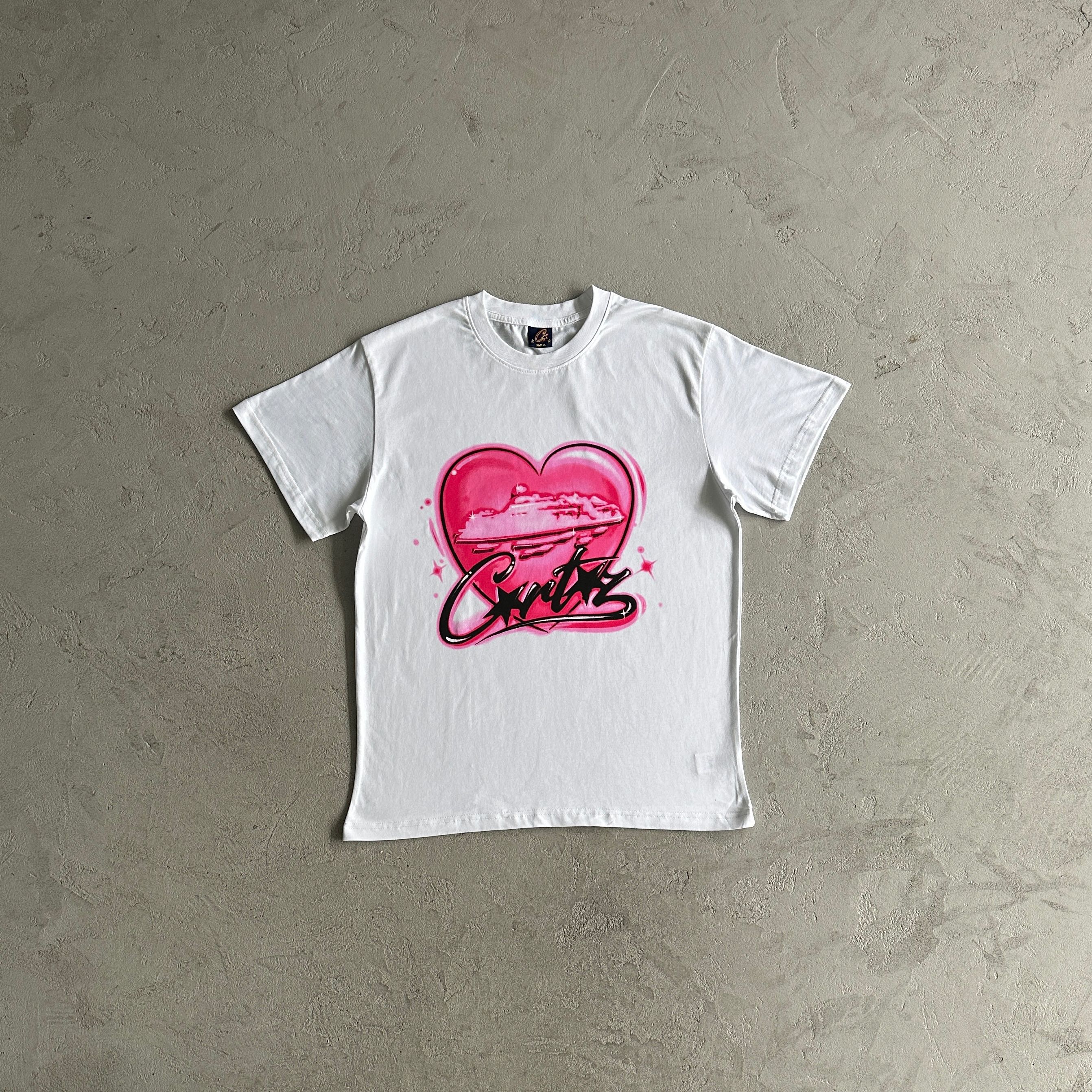 Corteiz Alcatraz Heart Tee White