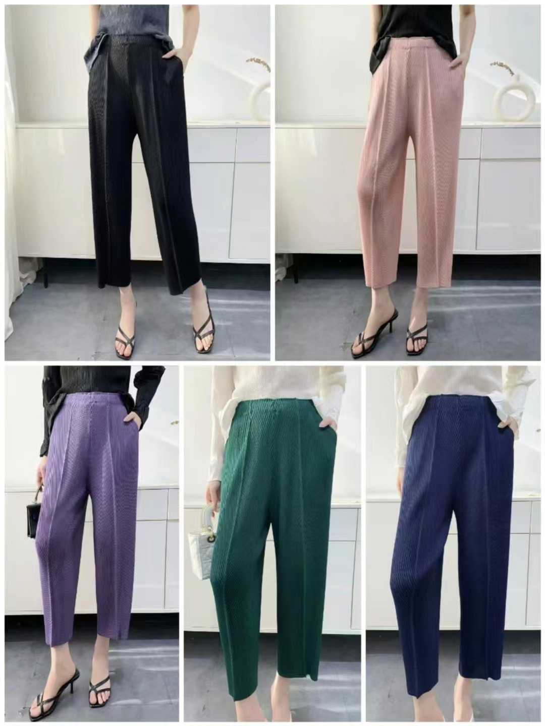 Pleatbynisa A542 กางเกงอัดพลีท เนื้อผ้าPolyester100%