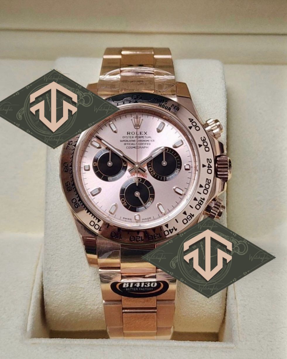 Rolex Daytona Pink Dial Full Rosegold BT V.3 Ref.116505