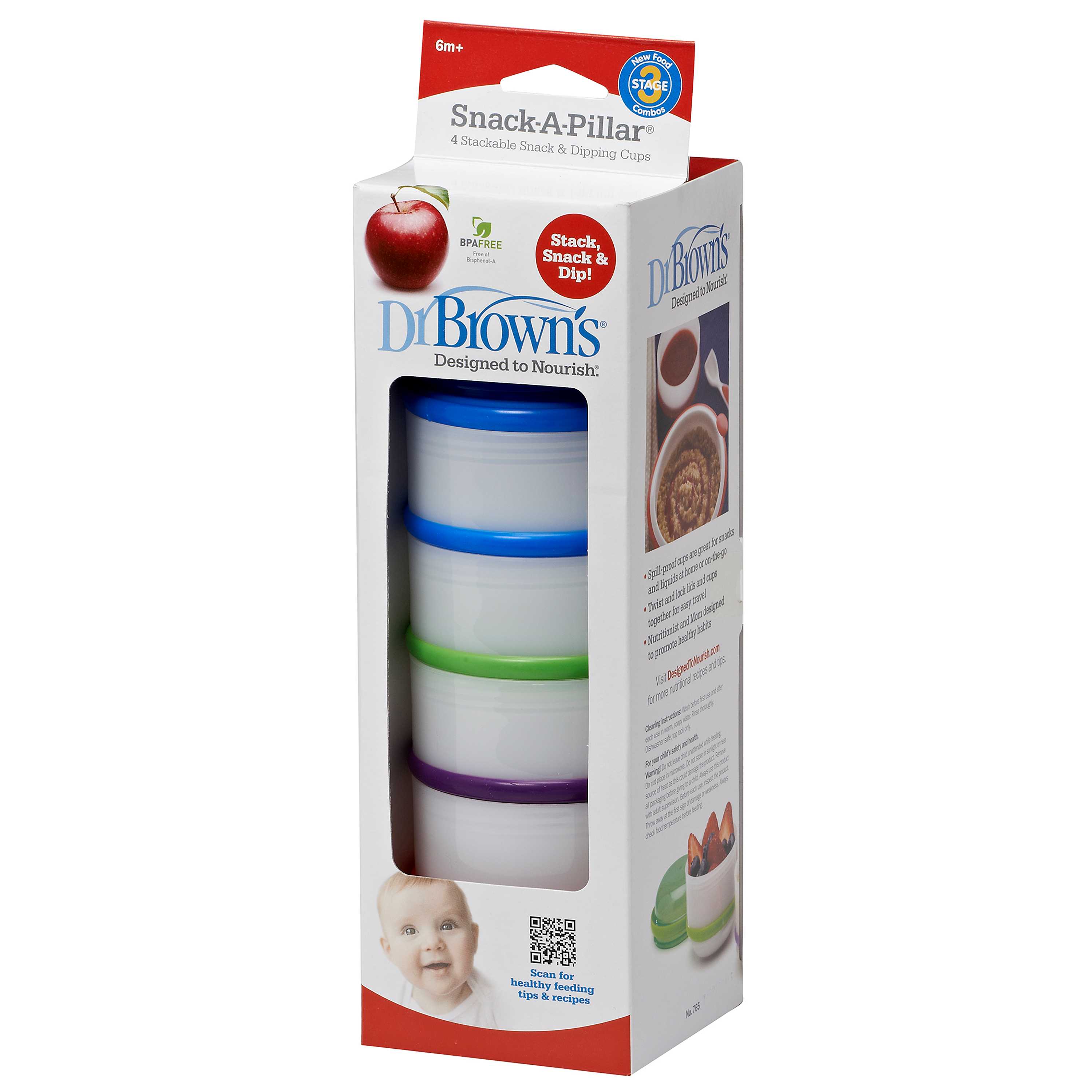 #ถ้วยขนม Dr.Brown's : DRB765 Snack-A-Pillar Snack & Dipping Cups