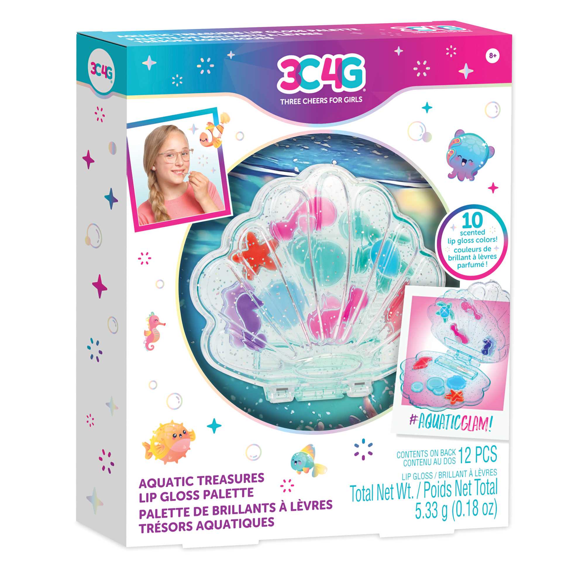 3C4G Aquatic Treasures Lip Gloss Palette เซ็ตพาเลทลิปกลอส รุ่นอะควาติค เทรชเช้อส์