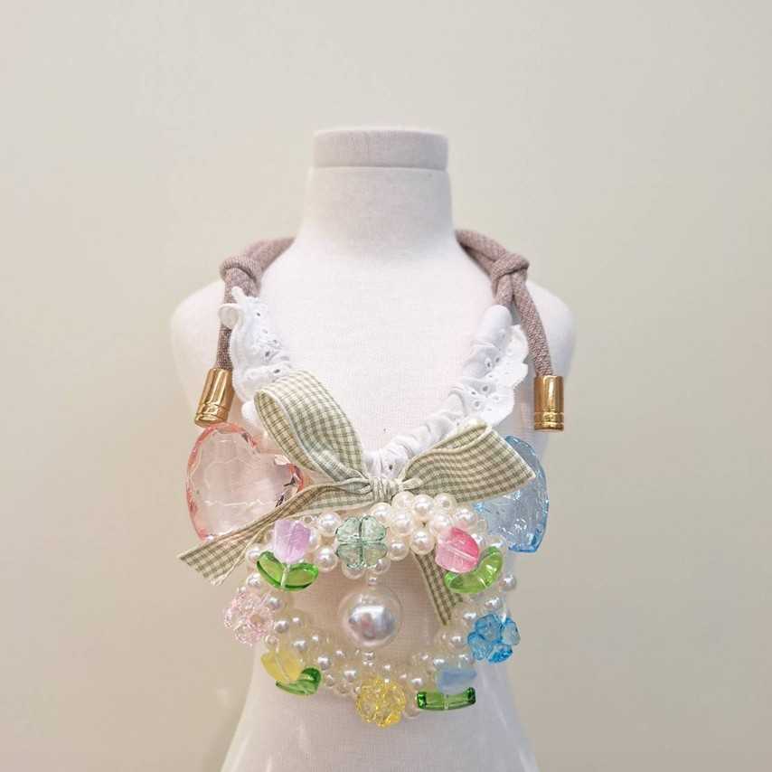 Petit Melan-Tulip pearl heart necklace