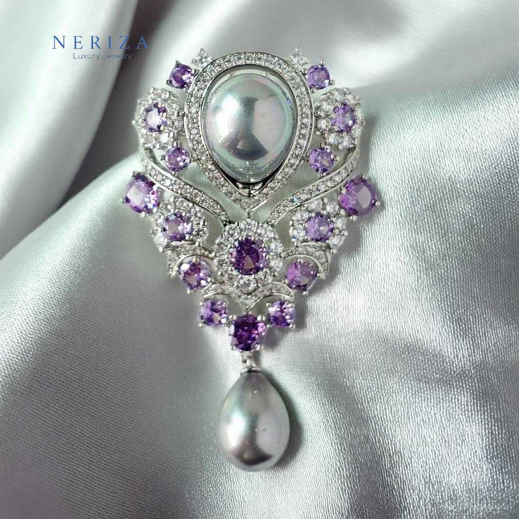 เข็มกลัด เพชรสังเคราะห์ประกายเทียบเท่าเพชรแท้ รหัส NP028