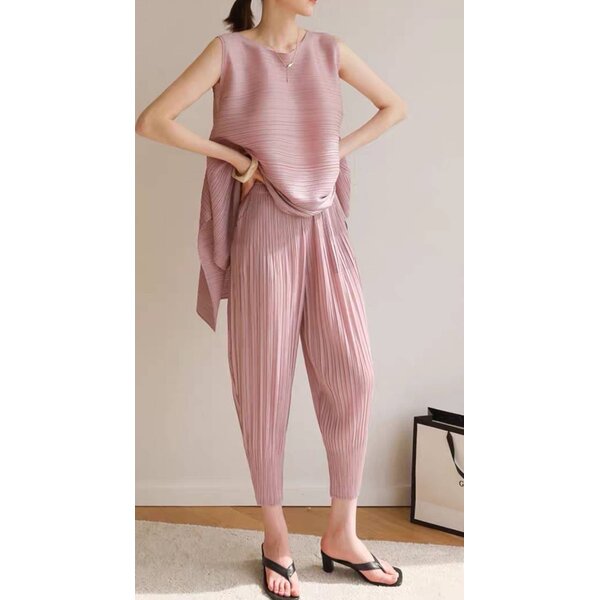 ยาว34 นิ้ว! 2MUAY รุ่น GJO6045 FLUFFY PLEATED PANTS กางเกงอัดพลีทคุณภาพ 15สี FREE SIZE