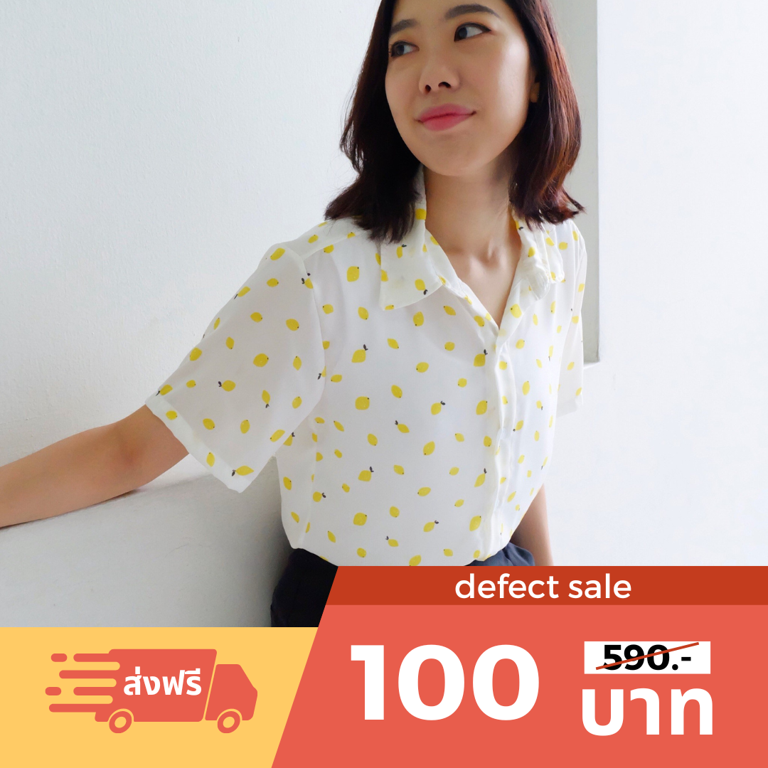 [Defect Sale] เสื้อเชิ้ตแขนสั้น ลายผลไม้ | QC027